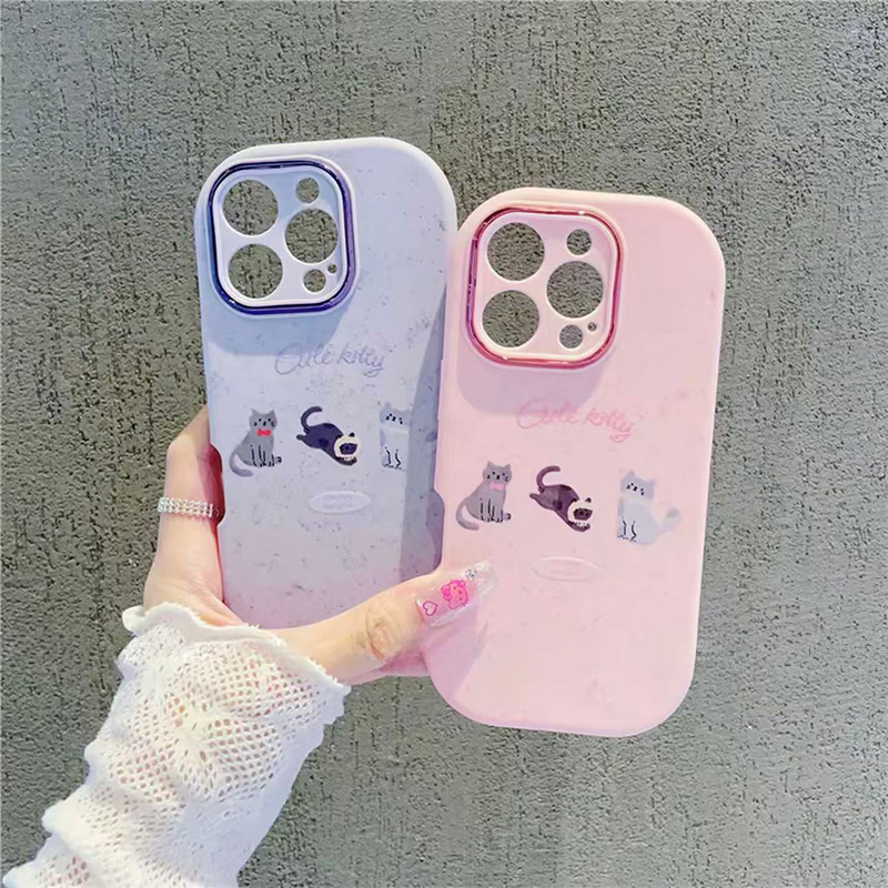 三只小猫金属小胖妹适用苹果16promax手机壳华为p40vivo小米oppo