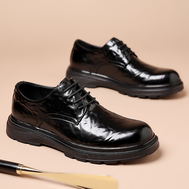 22970秋季爆款2025新款男士皮鞋男款休闲黑色商务正装英伦风男鞋