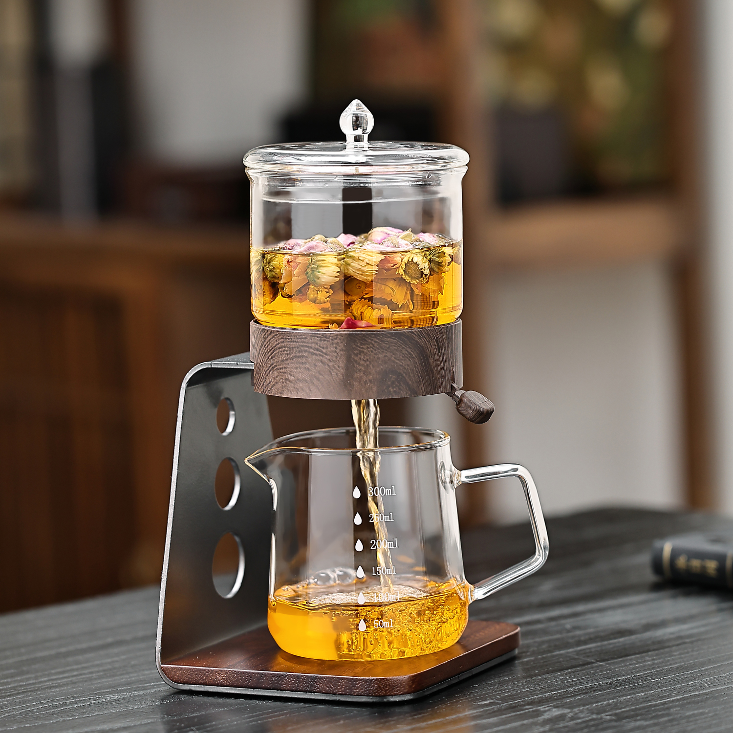 新款玻璃自动泡茶壶一键茶水分离泡茶杯家用茶壶办公磁吸冲茶器