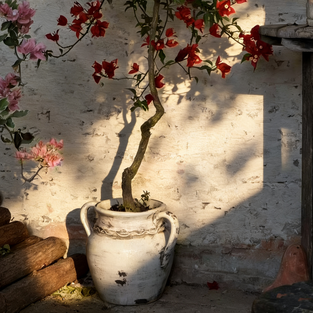 外贸出口手拉红陶冰裂双耳花盆