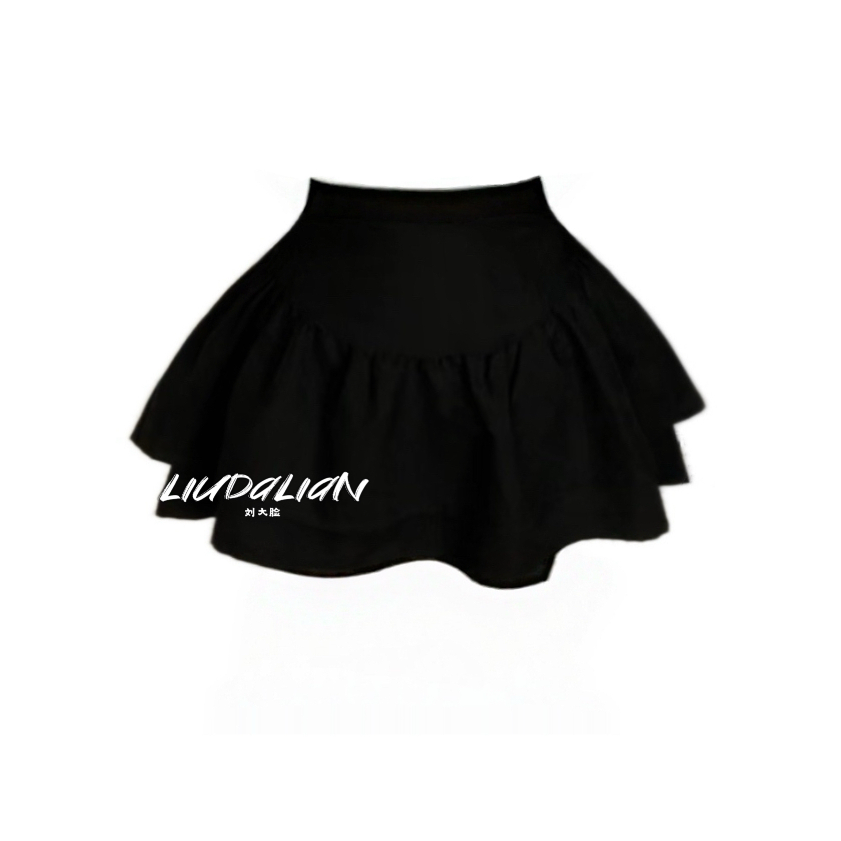 脸脸【黑暗萝莉】大码显瘦遮肉高腰春秋冬薄麂皮绒蓬蓬蛋糕半身裙