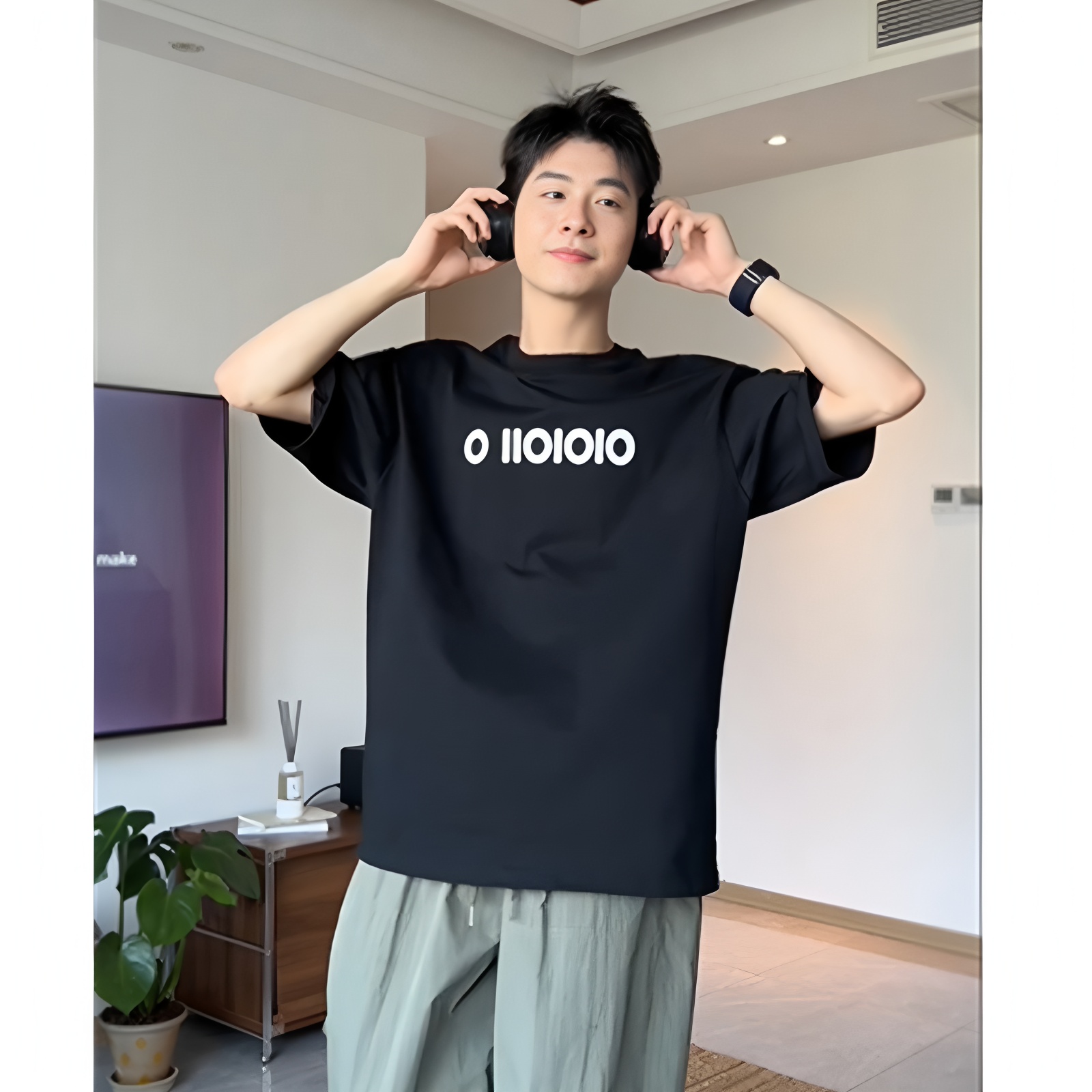 重磅280g纯棉字母印花短袖t恤夏季圆领ins男士宽松男士t恤短袖T恤