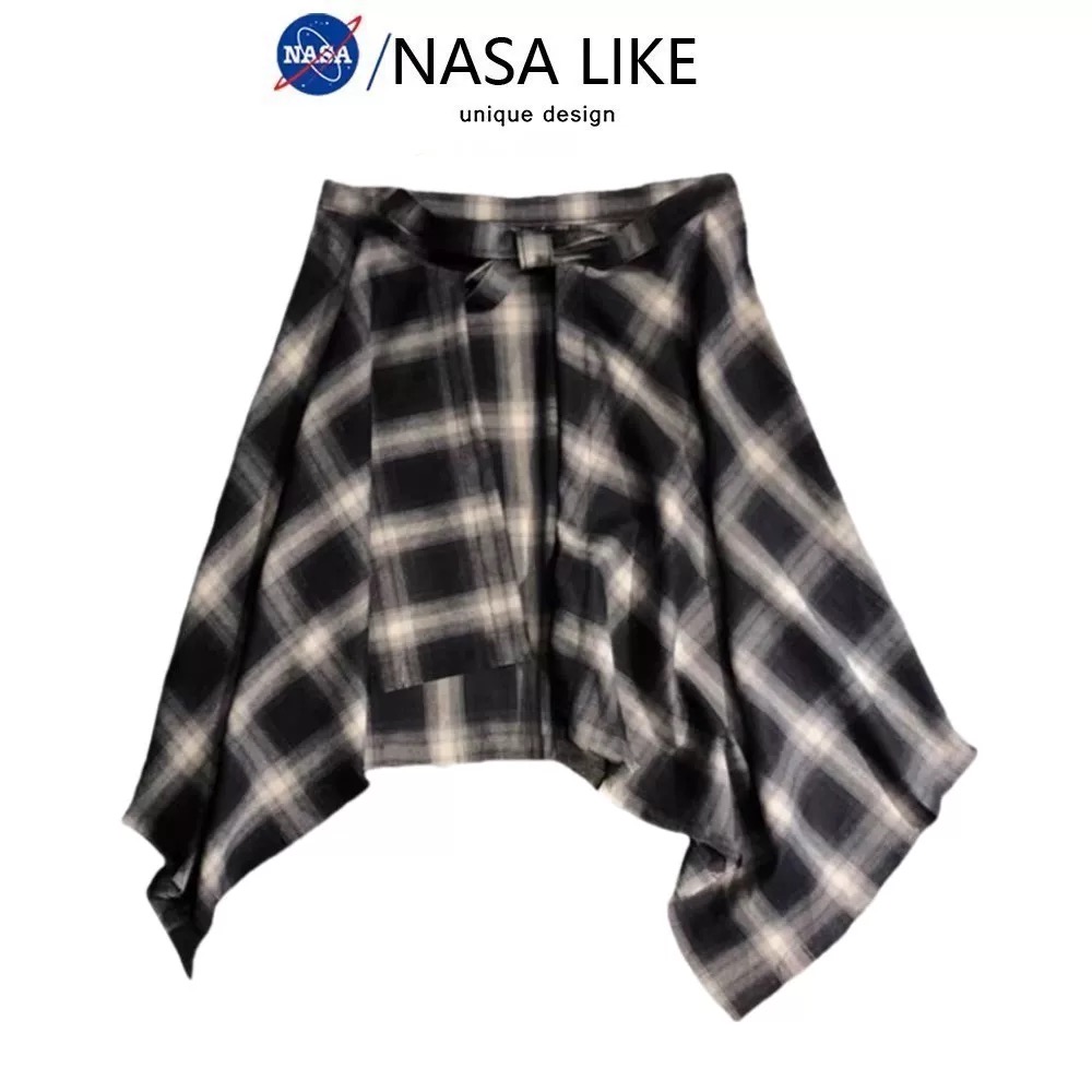 背心t恤叠穿神器格子屁帘男一片式系带藏肉半身裙女高腰下摆春夏