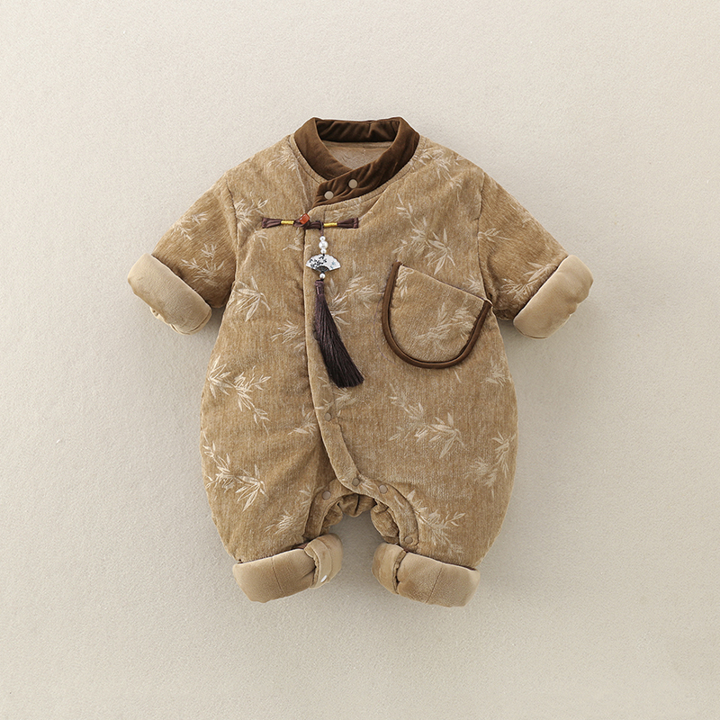 新中式婴儿衣服冬装满月百天周岁棉服