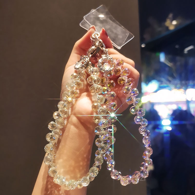 奢华高级感手机挂绳水滴水晶手机链短款手腕手提链时尚手机链挂绳
