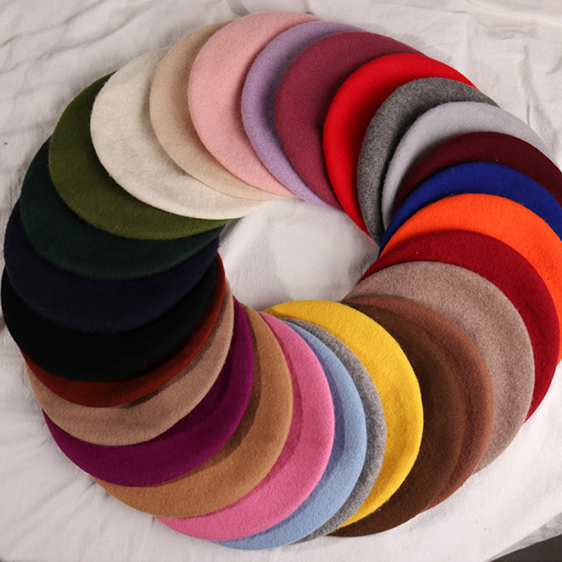 韩版帽子百搭贝雷帽女高品质秋冬款蓓蕾帽造型显白羊毛呢画家帽