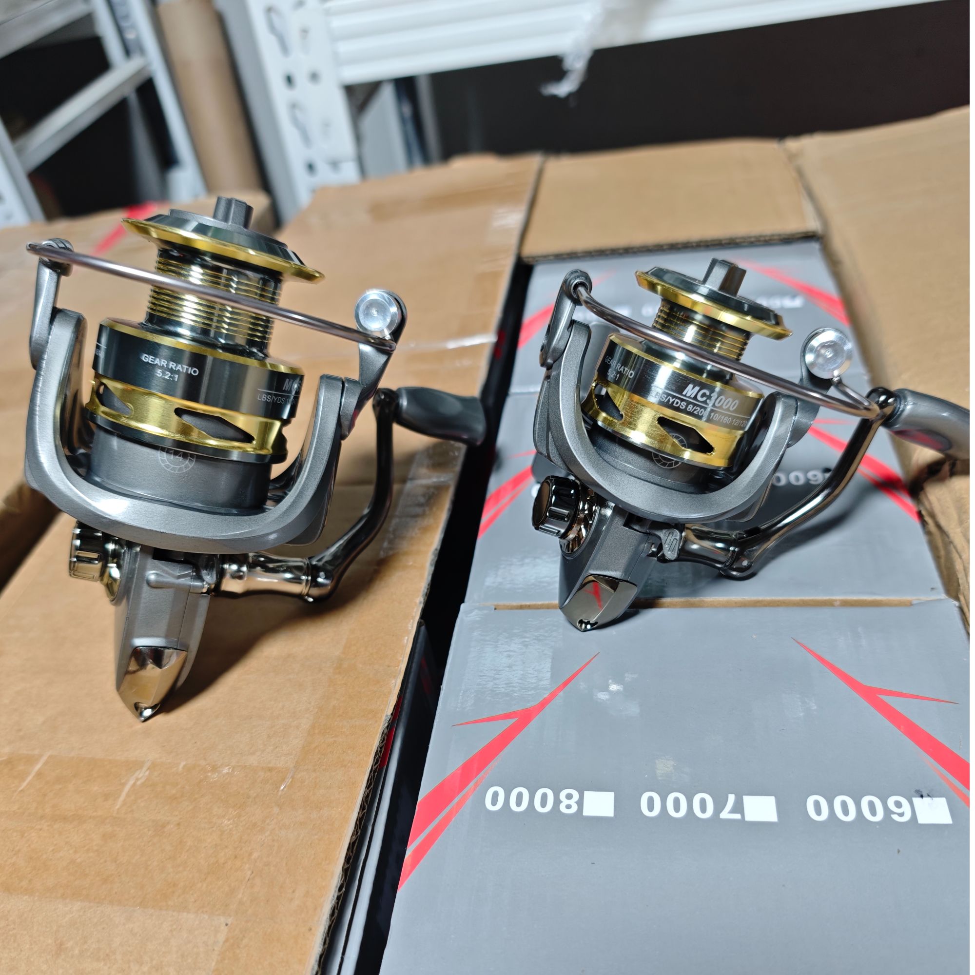 MC 金属纺车轮金属美式摇臂海钓远投矶钓路亚马口泛用纺车轮