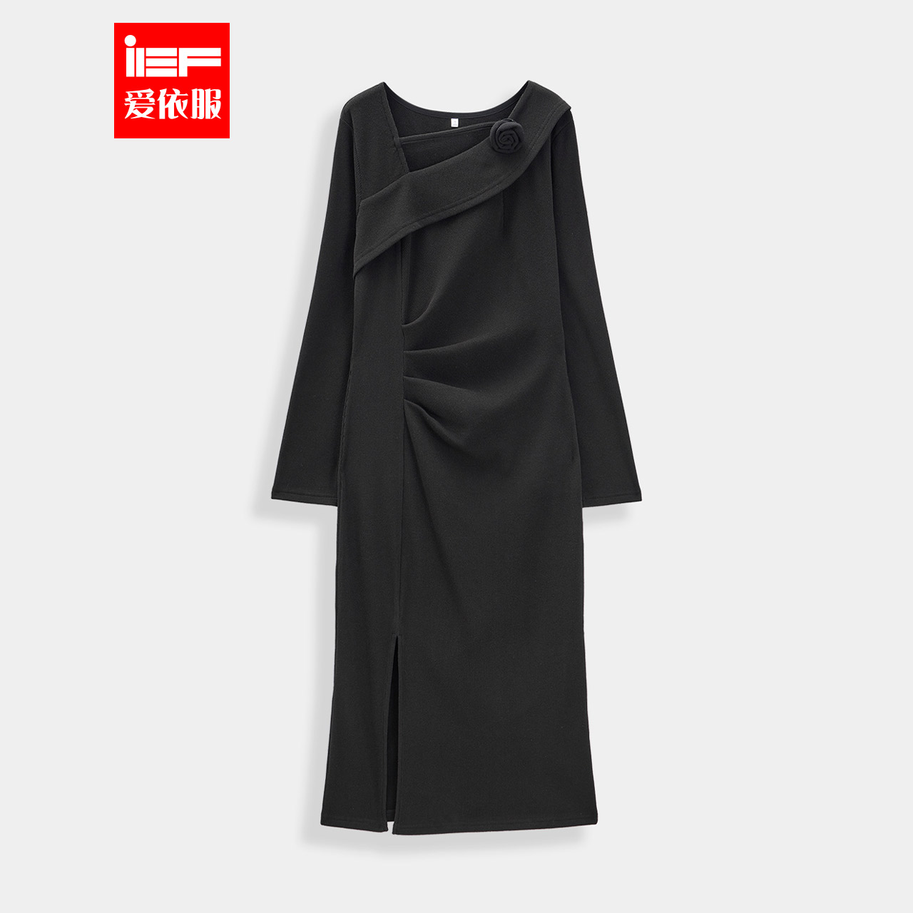 IEF/爱依服2025新款秋季时尚性感显瘦气质法式针织连衣长裙