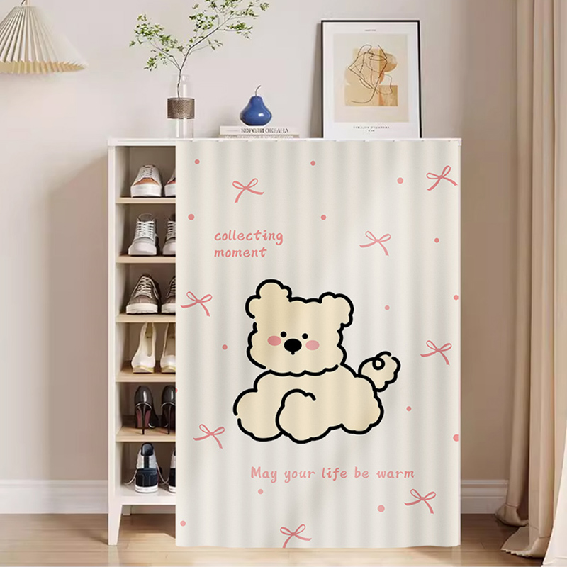 鞋柜遮挡帘开放式无门柜子遮挡神器防尘帘遮丑帘置物架杂物柜帘子