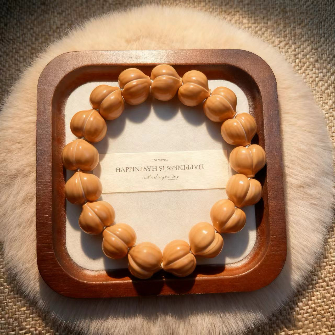 轻舟家.猴头【奶油大屁桃】柯基屁桃全品手持手串