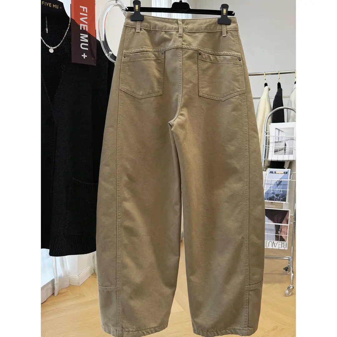 韩系独特别致巨好看的工装休闲裤秋冬新款慵懒风松弛感裤子弯刀裤