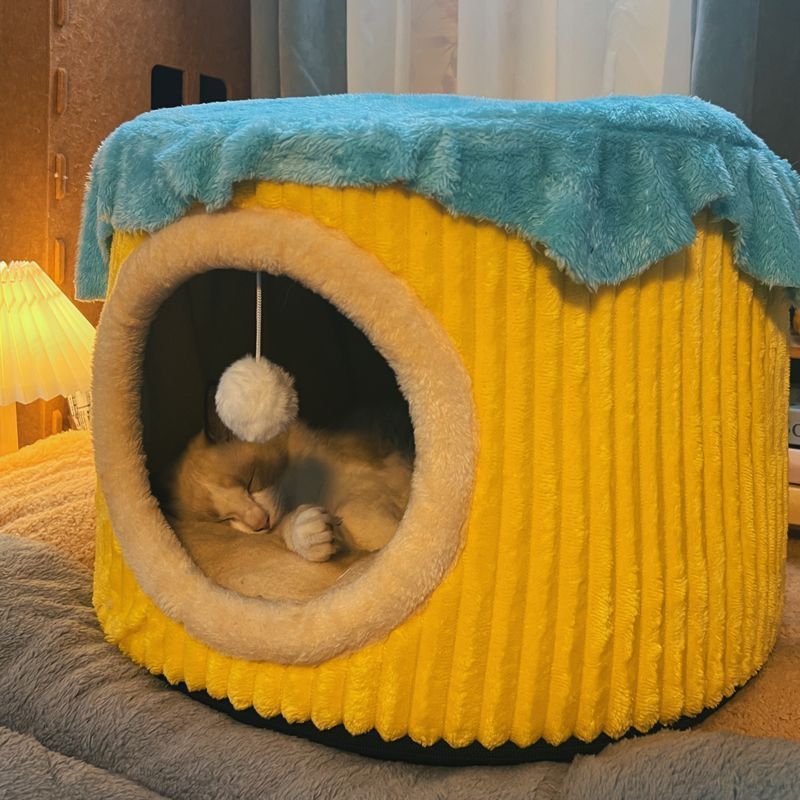 猫窝四季通用睡觉窝安全感窝冬加厚冬日冬季保暖防寒圆形封闭沙发