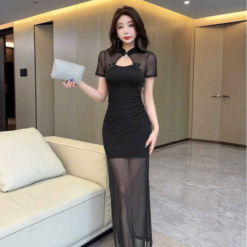 夜总店女装性感紧身显瘦包臀长裙子新中式旗袍连衣裙夜场工作服