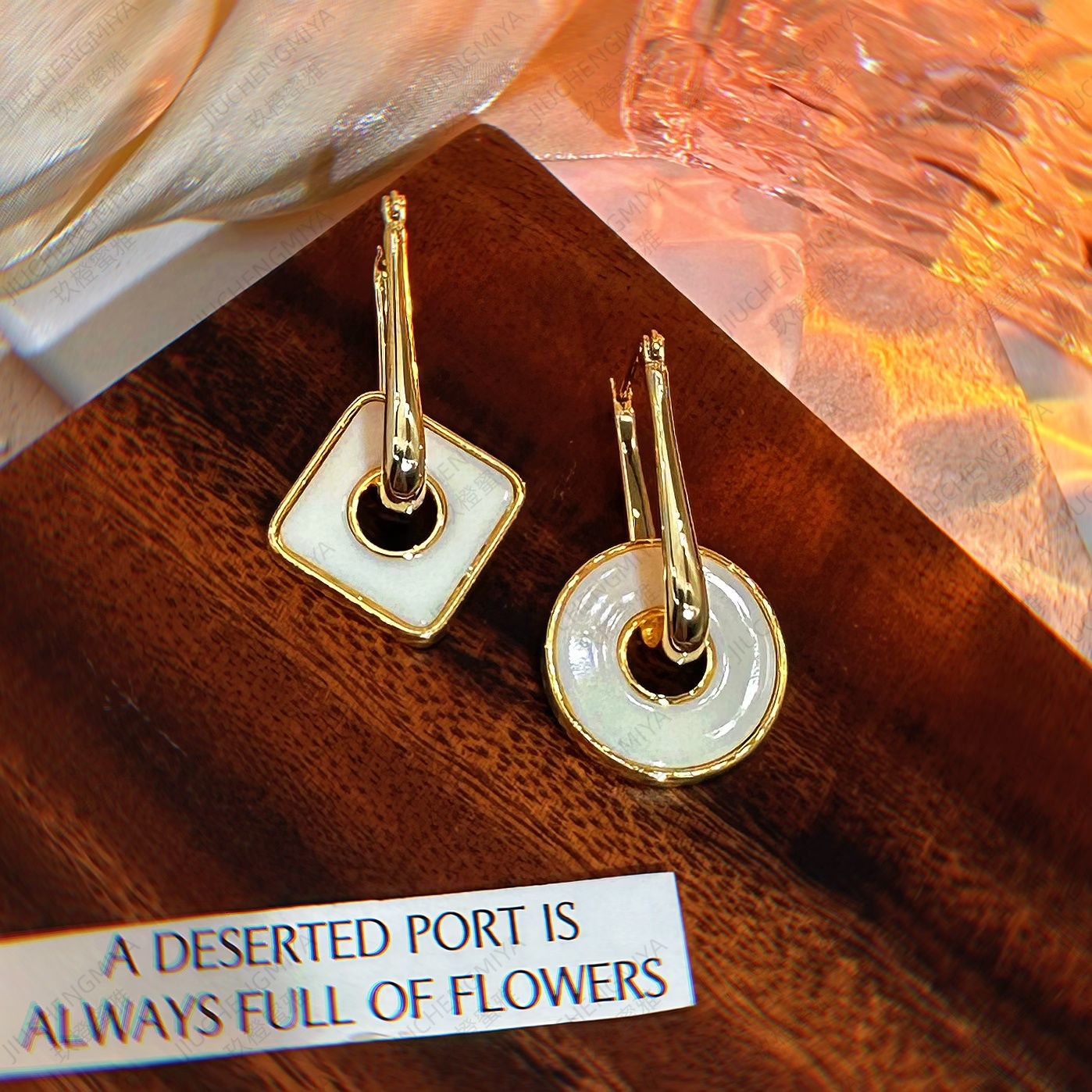 铜合金耳饰 砚秋S48时尚气质百搭高级感精致精灵风个性设计感耳环