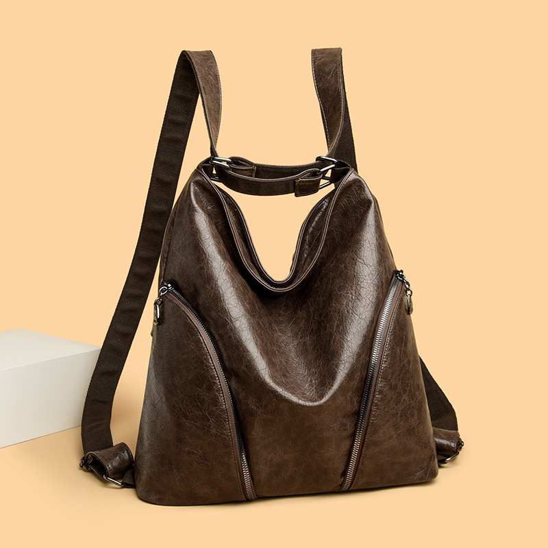 真皮爆款韩系慵懒风软皮女包大容量双肩百搭时尚斜挎单肩包包女士