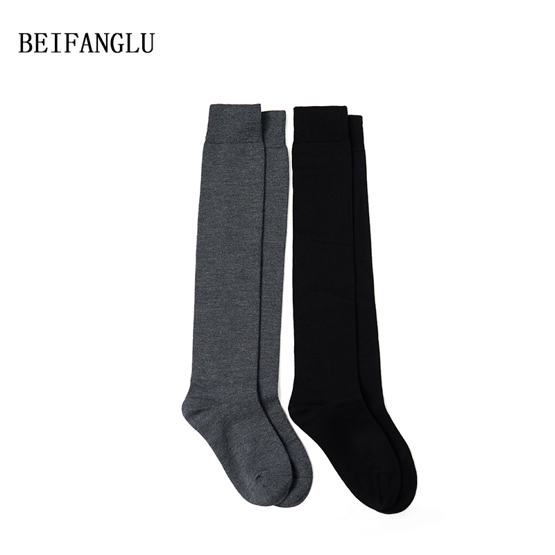 北方鹿【精纺羊毛弹力无骨袜】可机洗秋冬保暖过膝羊毛长筒袜251361