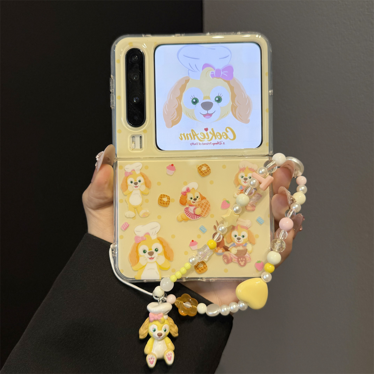 适用华为purax典藏版折叠屏手机壳pocket2可爱黄底厨师可安琪链条