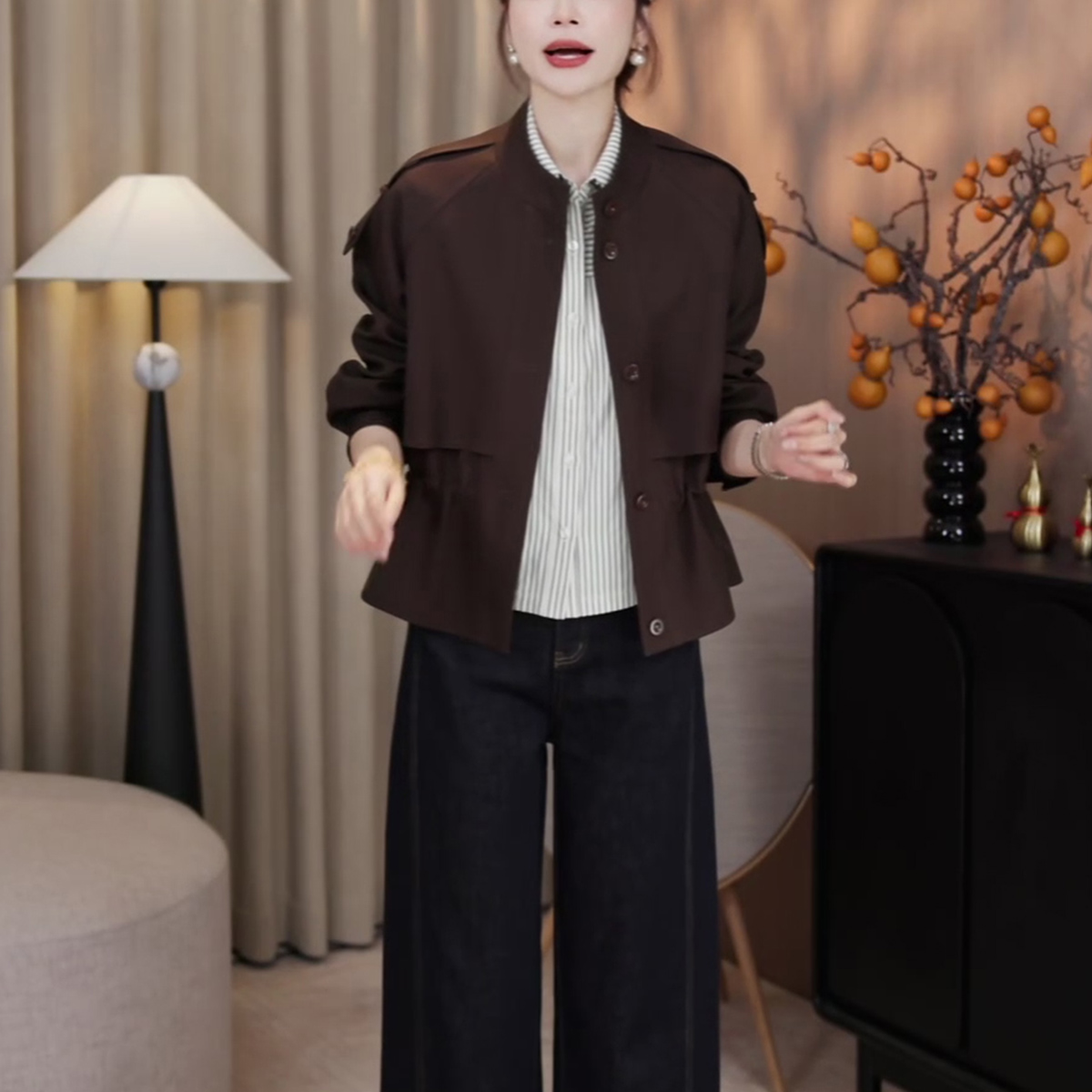 “继承者”挺括有型～插肩袖可调节收腰风衣外套女春秋季气质百搭