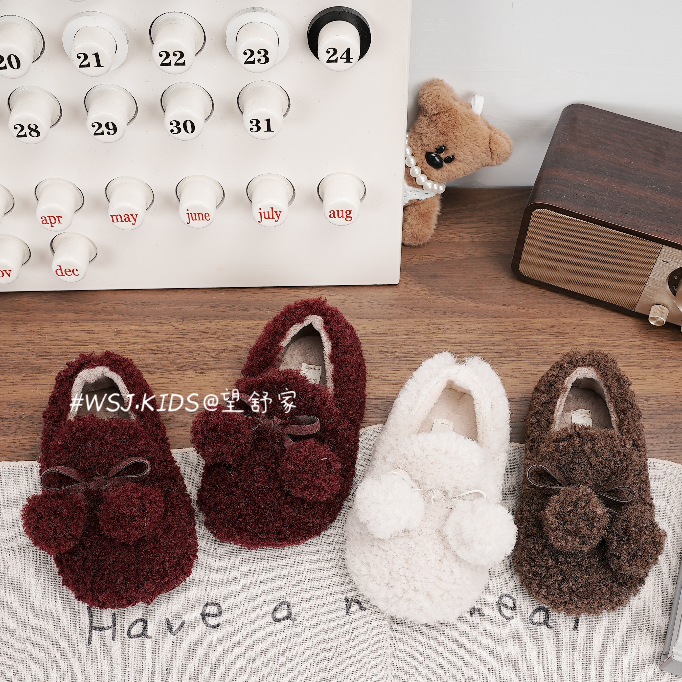 望舒家『小毛球』韩版女童加绒外穿毛毛鞋2025秋冬季软底保暖棉鞋20