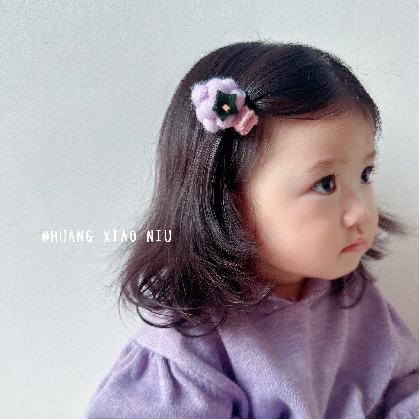黄小妞秋冬可爱毛毡葡萄女宝宝不伤发发夹洋气小女孩侧边刘海夹