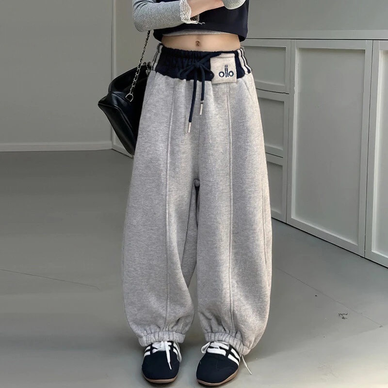 【立体加绒】2025男女童加绒时尚冬季简约百搭防寒宽松卫裤上学神裤