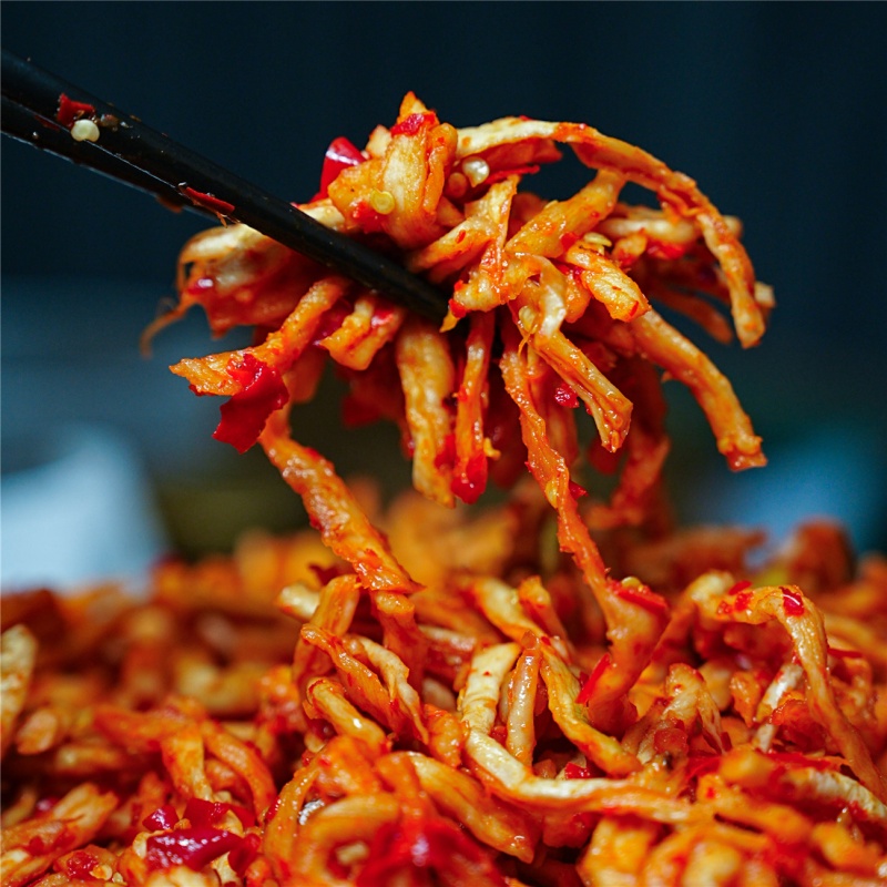 农家手工萝卜条]湖南农家手工香脆辣萝卜条开盖即食下饭