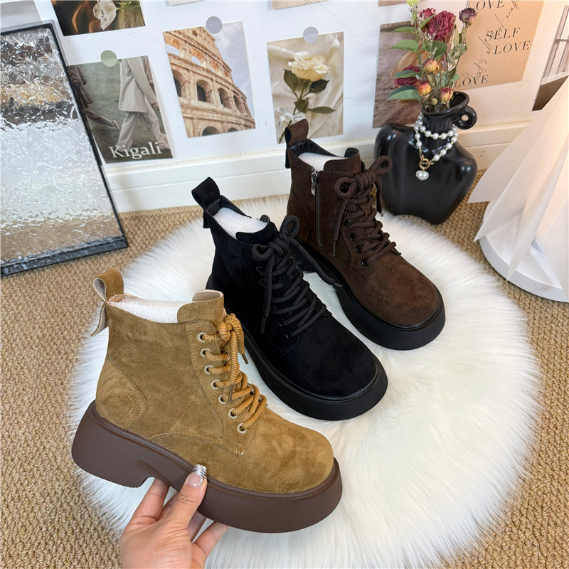 厚底复古马丁靴女2025秋季新款低帮软底不累脚休闲英伦风百搭短靴