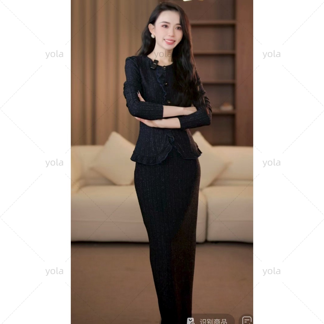 【yola】假日印象冬季新款法式气质显瘦假两件直筒连衣裙-YL11221