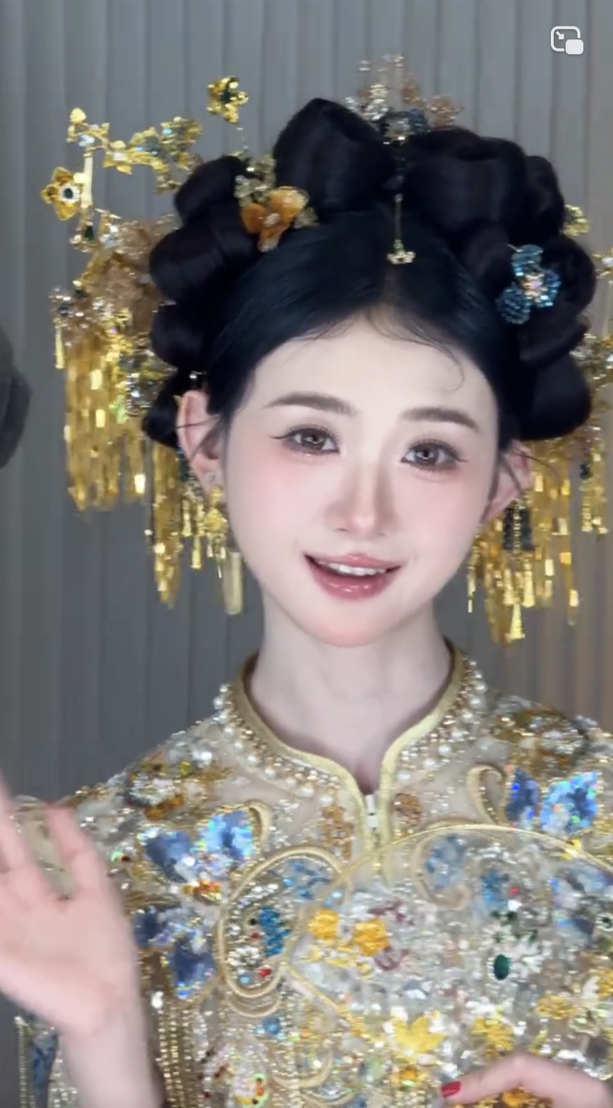 Z8157中式复古龙凤褂手工汉服凤钗跟妆宫廷新娘婚礼发饰