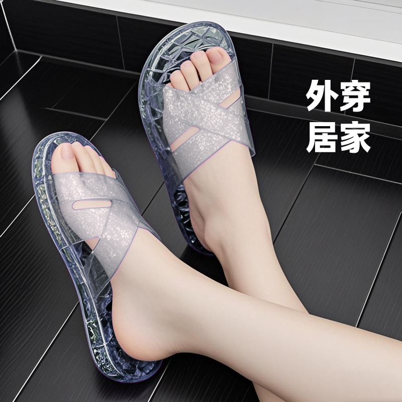 水晶拖鞋女款2025新款爆款百搭女鞋夏厚底家庭家居外穿防滑凉拖鞋