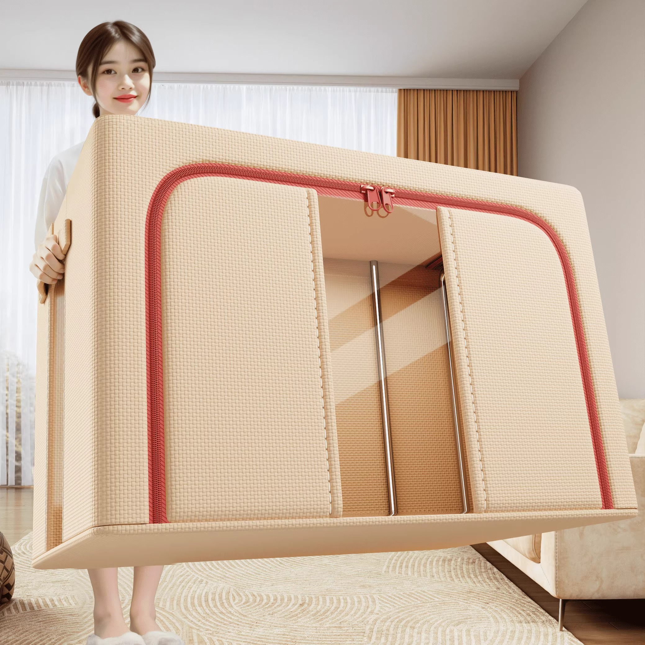 大容量衣物收纳箱衣服羽绒服压缩收纳袋被子百纳箱子特大号可折叠