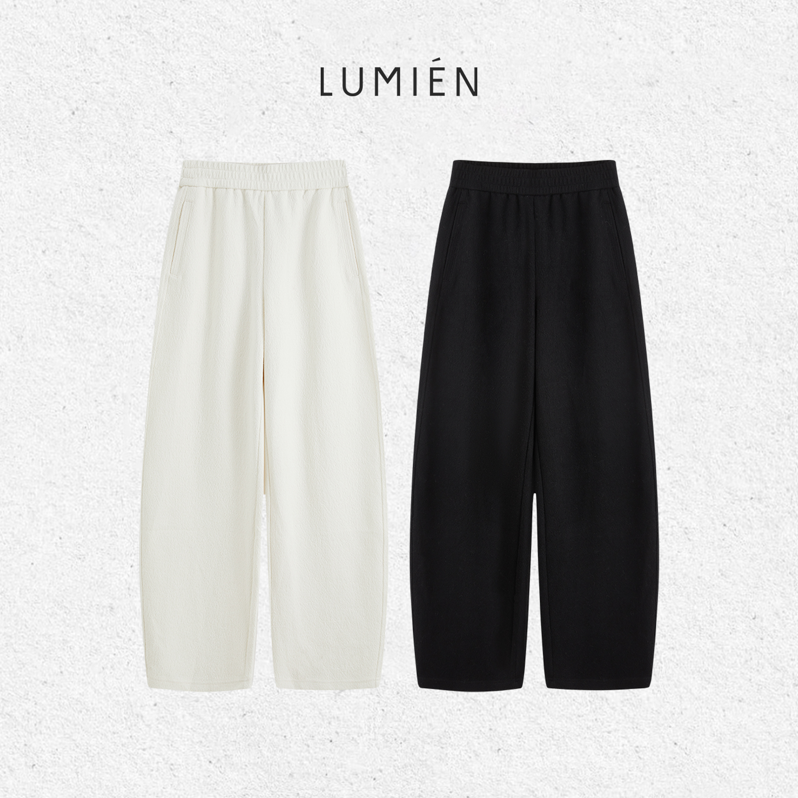 【LUMIEN 新品】“梨形天菜”蚕丝羊毛混纺慵懒休闲茧型裤LX5IKK199