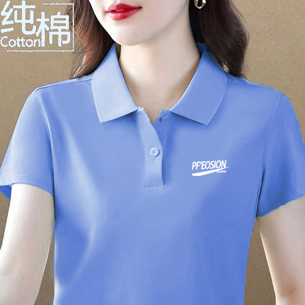 透气纯棉妈妈装翻领POLO衫夏季简约显瘦运动休闲百搭减龄短袖T恤