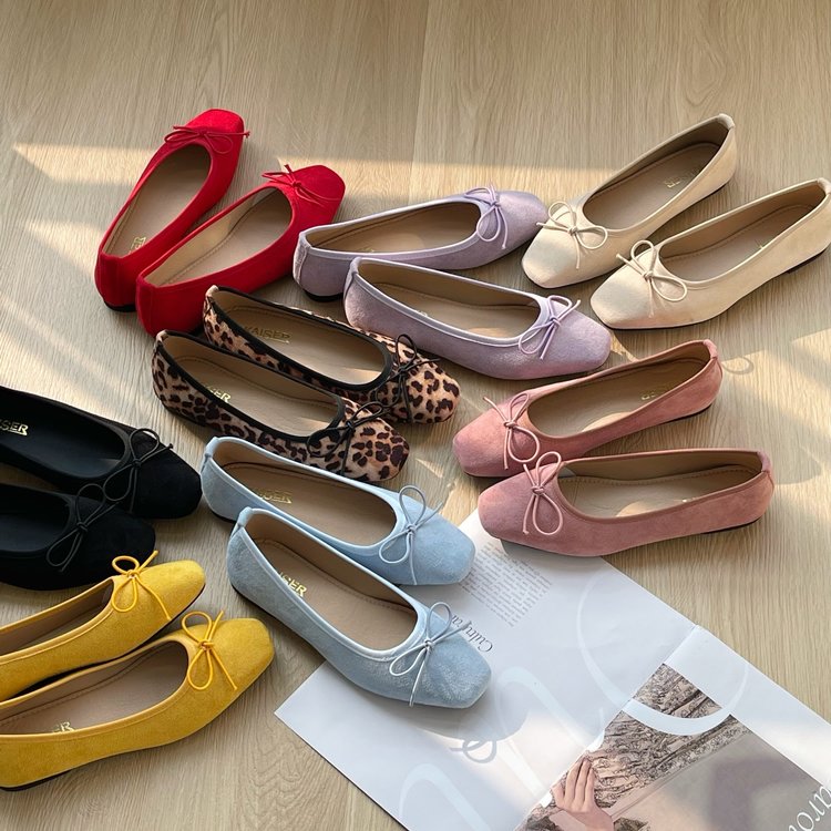 凯撒KAISER法式百搭平底蝴蝶结浅口芭蕾舞鞋KS1208