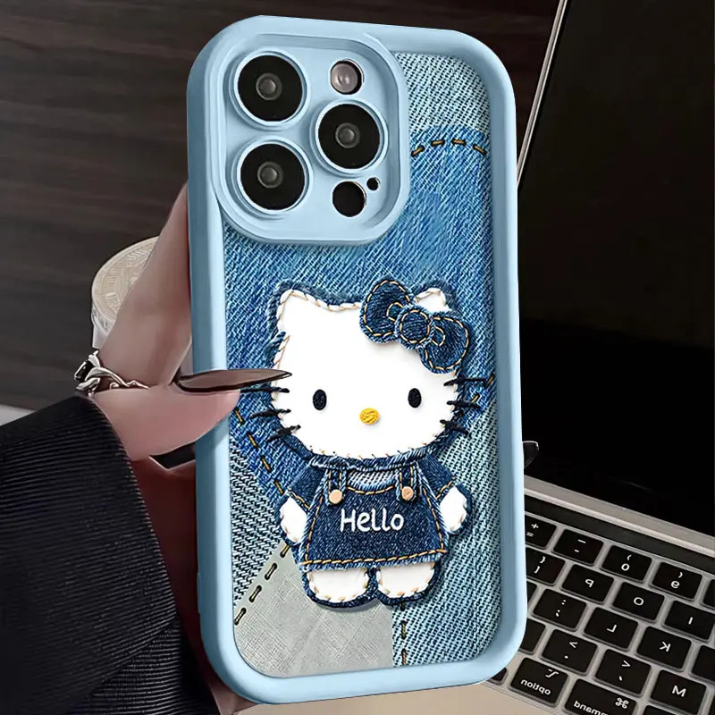 复古牛仔凯蒂猫适用iphone17苹果手机壳1615promax14软硅胶131211