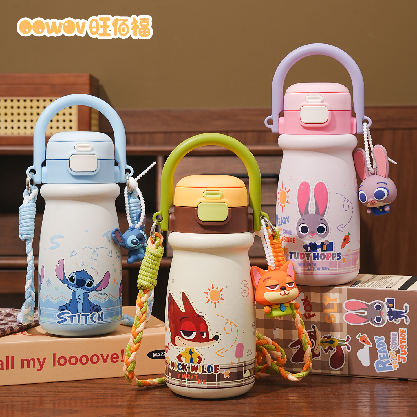 疯狂动物*城保温杯女生新款2025高颜值水杯便携学生上学专用水壶