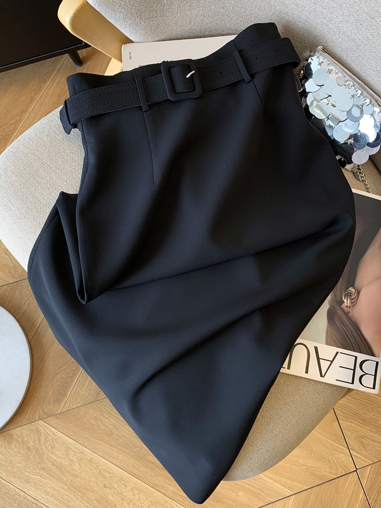夏季无敌显瘦黑色高腰半身裙女新品轻熟风OL气质通勤收腰包臀裙
