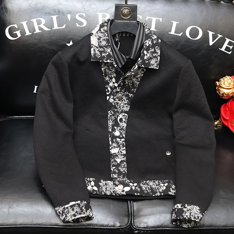 SOHEBENAHT/锡芝班拿冬装加厚翻领夹克个性帅气拼接修身高档品质