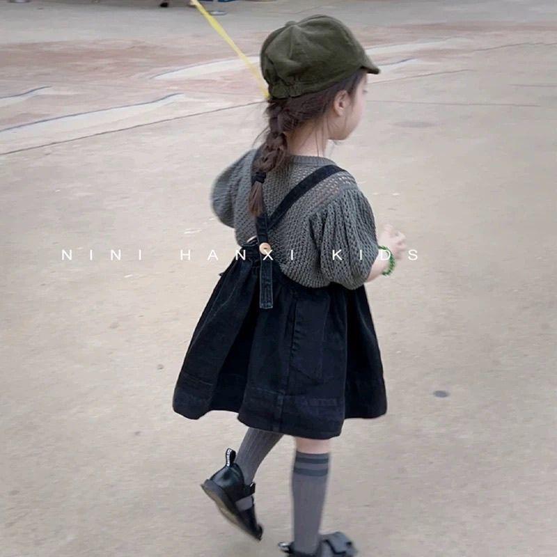 女童韩版牛仔背带裙款春秋夏季洋气宽松百搭无袖背心连衣裙