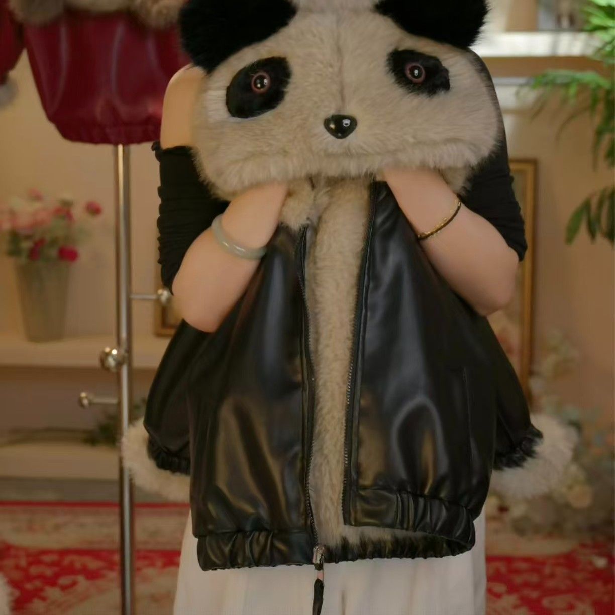 小浣熊2025新款冬款男女童洋气时尚加厚外套韩版PU皮加绒保暖外衣