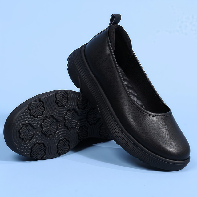 黑色护士鞋软底透气不累脚女士医生工作鞋医院专用防臭防滑真皮