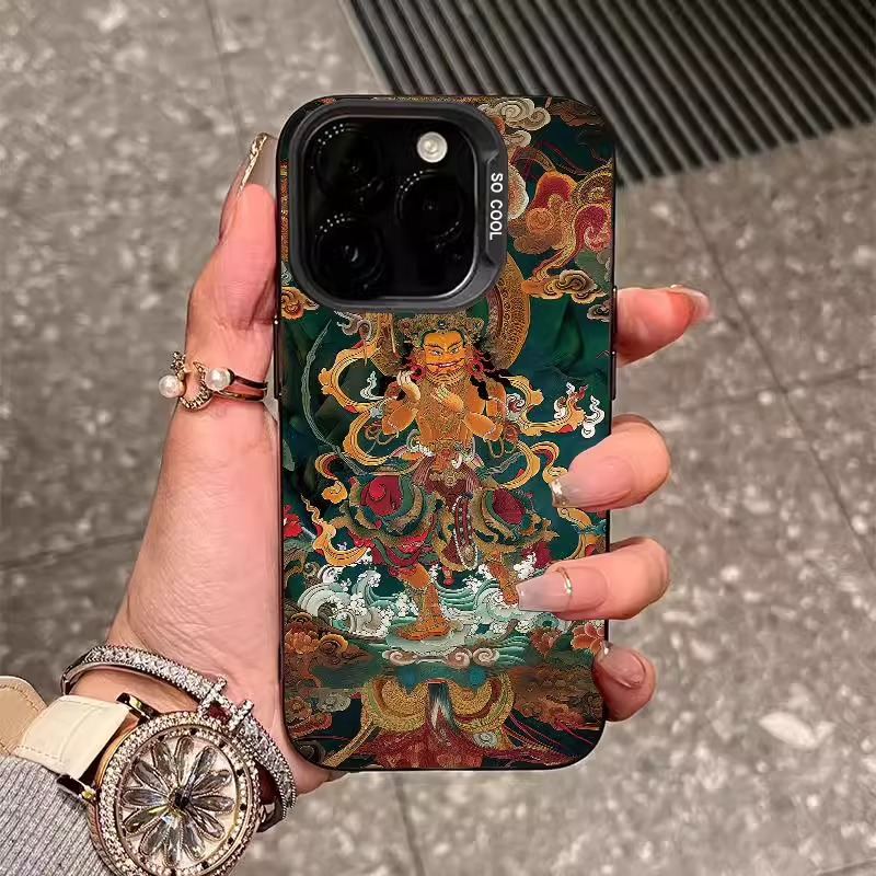 财神保佑适用iPhone15手机壳苹果16promax防摔14国潮13小众xs个性