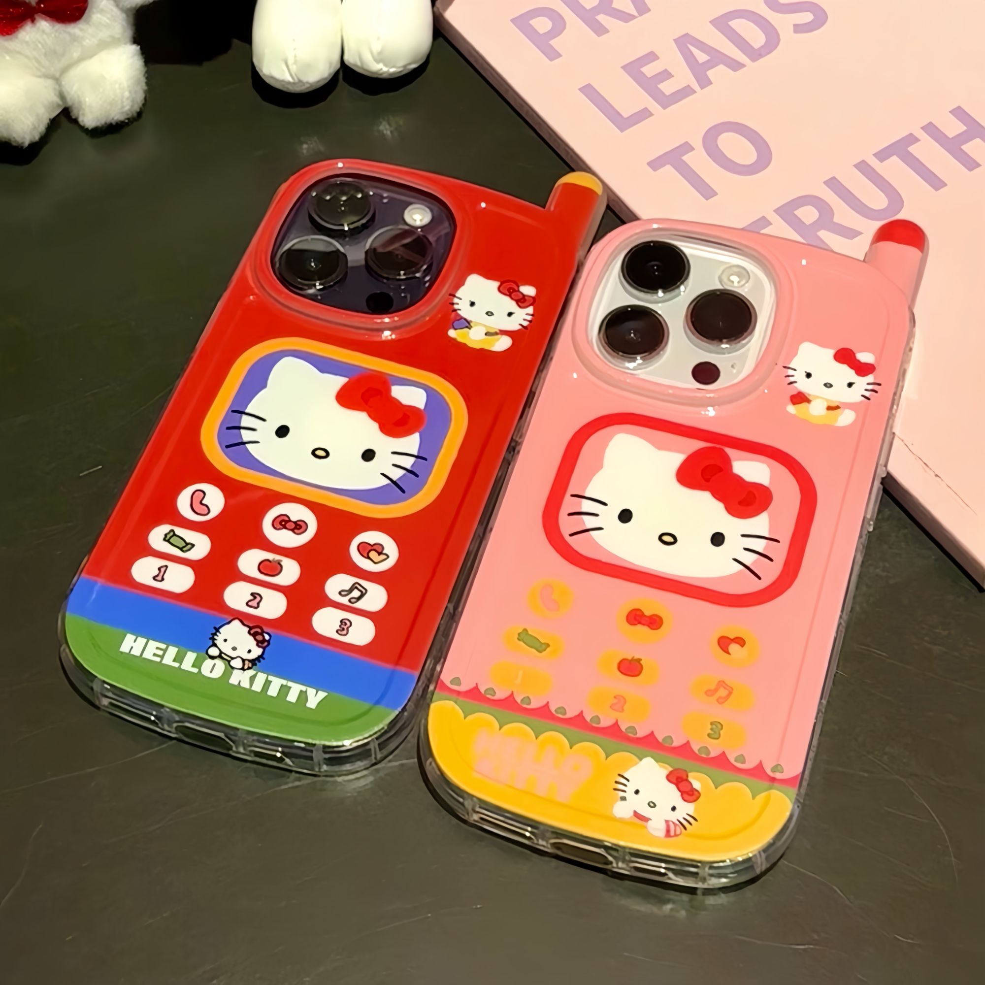 可爱Kitty大哥大造型适用苹果15p/16promax手机壳iphone14/13女12