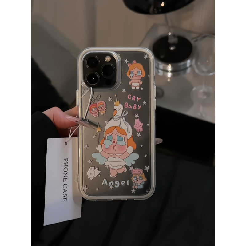 小天鹅哭娃适用苹果17pro手机壳16pm三合一炫彩华为p荣耀oppo小米