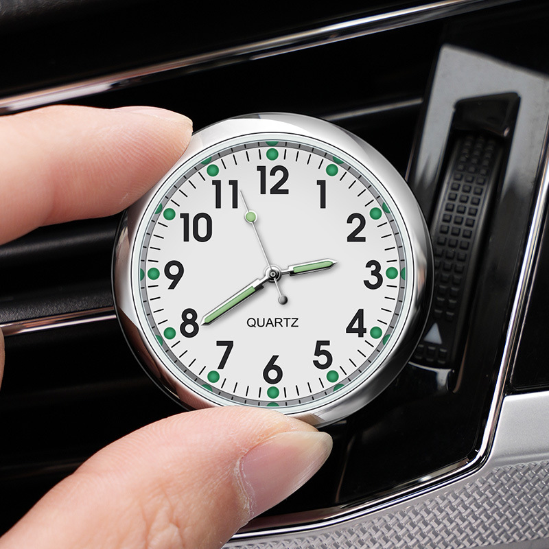 储光型夜光汽车钟表车内中控装饰车载时钟摆件摩托车电动车表时钟