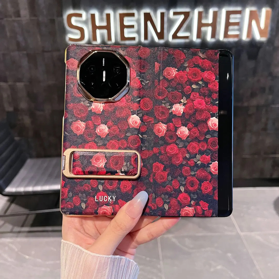适用华为matex6翻盖手机壳玫瑰花群全包保护套matex5典藏版防摔x3