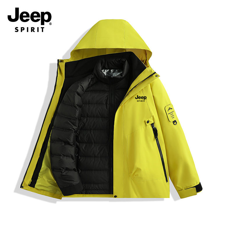 JEEP SPIRIT吉普2025秋冬男女冲锋衣三合一羽绒内胆户外登山外套