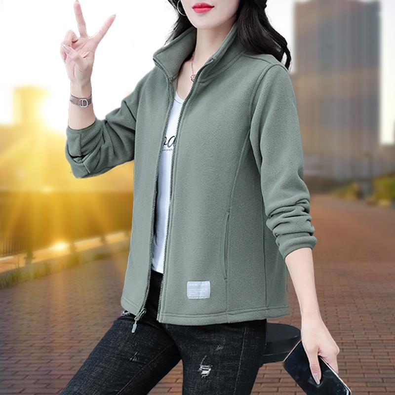 摇粒绒女士短外套女春秋2025休闲时尚新款抓绒上衣小个子开衫卫衣
