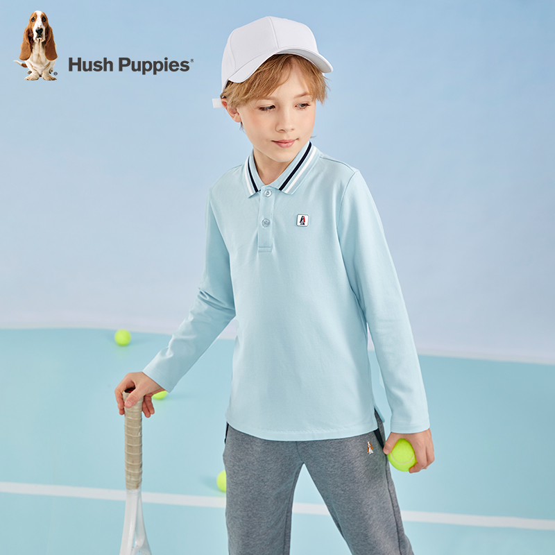 暇步士童装秋季新款休闲珠地网眼翻领polo衫