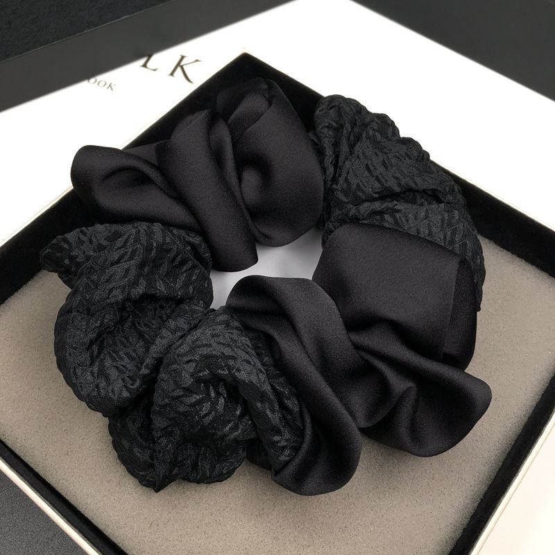 时尚黑色大肠发圈简约少女扎马尾头绳in高弹力耐用丸子头发绳头饰